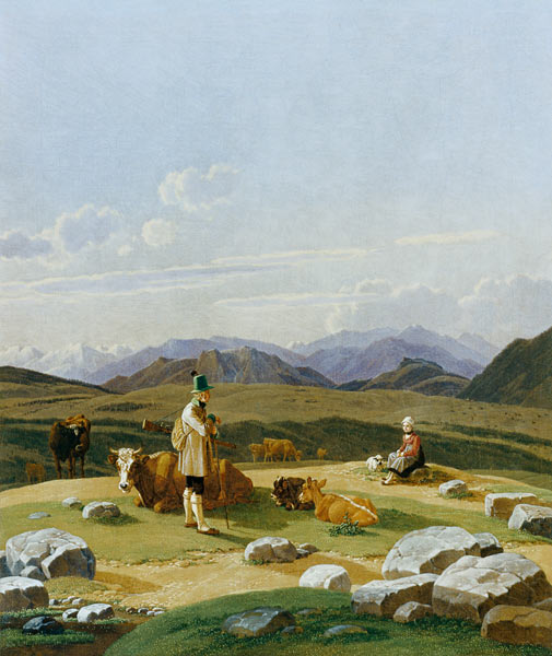Hunter on the high Alpine pasture. de Wilhelm Alexander Wolfgang von Kobell