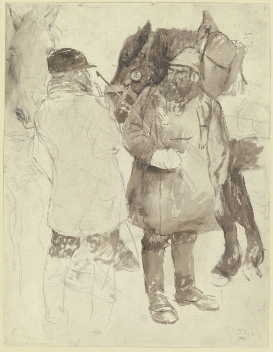 Zwei Fuhrknechte mit Pferden de Wilhelm Altheim