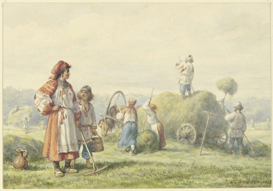 Hay harvest in Russia de Wilhelm Amandus Beer