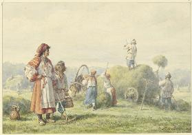 Hay harvest in Russia