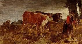 Farmer with cows de Wilhelm Busch