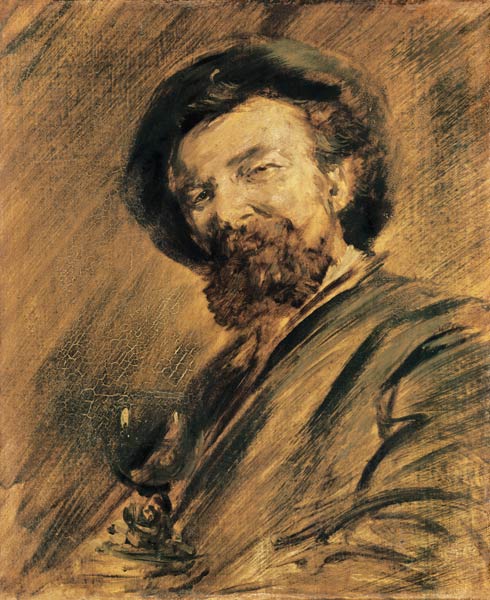 Self-portrait with wine-glass de Wilhelm Busch