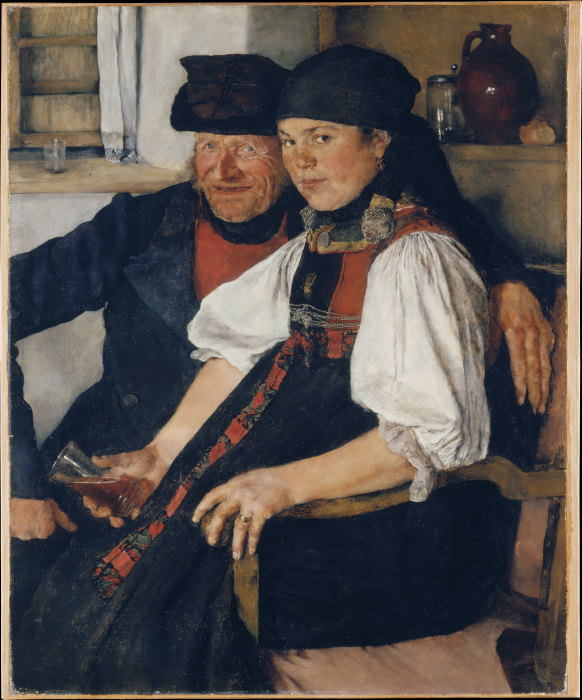 Elderly Farmer and Young Girl ("The Unequal Couple") de Wilhelm Leibl