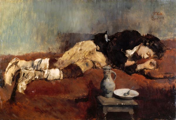 Sleeping Savoyardenknabe de Wilhelm Maria Hubertus Leibl