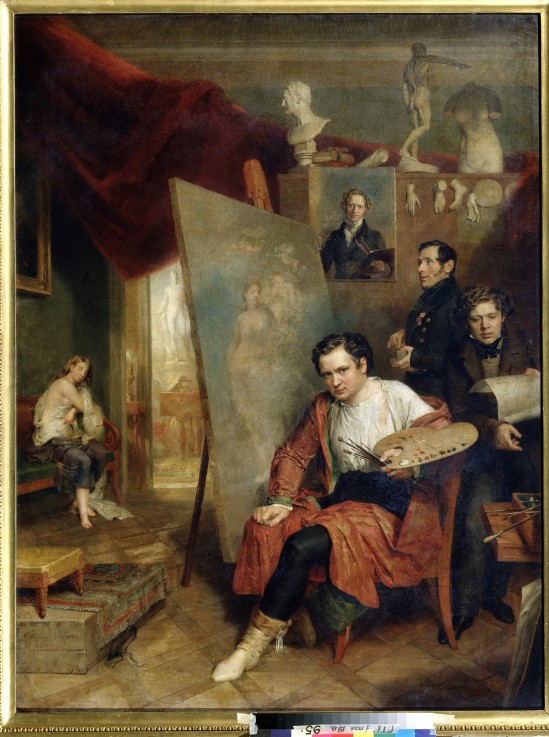 In studio of the painter Wilhelm Golicke de Wilhelm August Golicke
