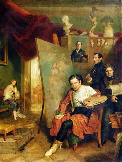 In the studio of the painter de Wilhelm August Golicke