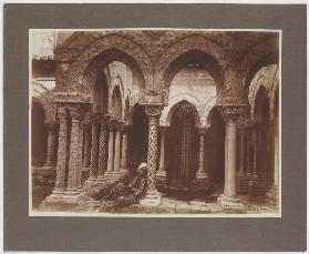 Palermo: Young man in Arab costume in the cloister of Monreale