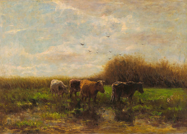 Cows at evening de Willem Maris