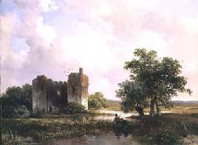Landscape with ruins (panel)