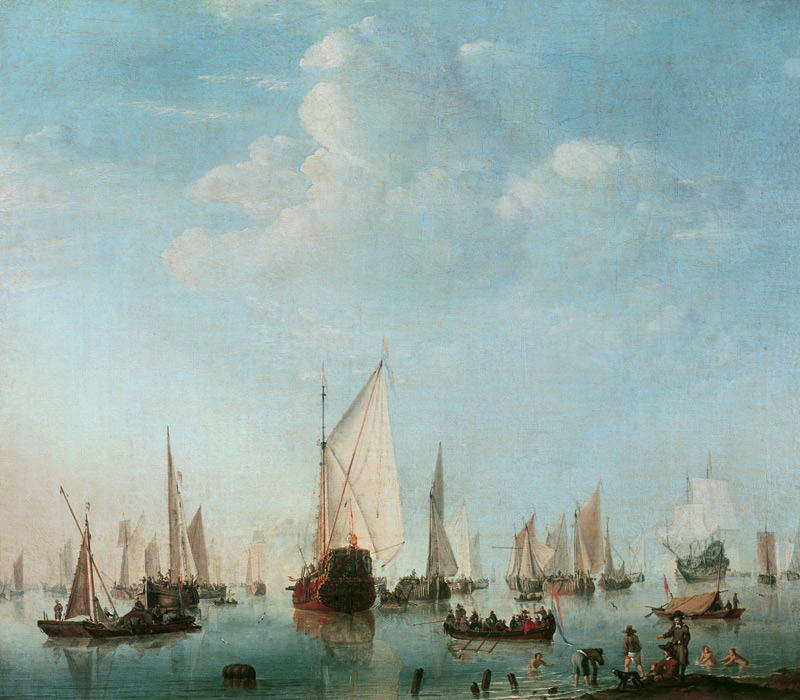 W.v.d.Velde d.J., Schiffe in ruhiger See de Willem van de Velde d.J.