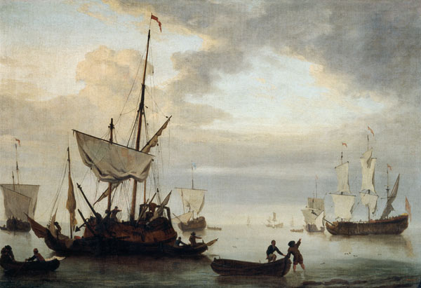 J.v.de Velde /Seascape w.Sailing Boats de Willem van de Velde d.J.
