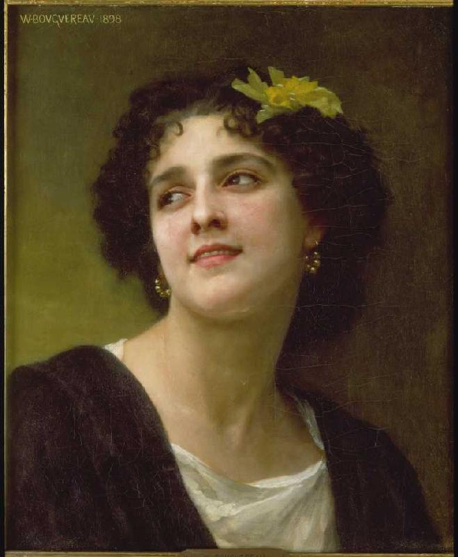 Dark-haired beauty. de William Adolphe Bouguereau