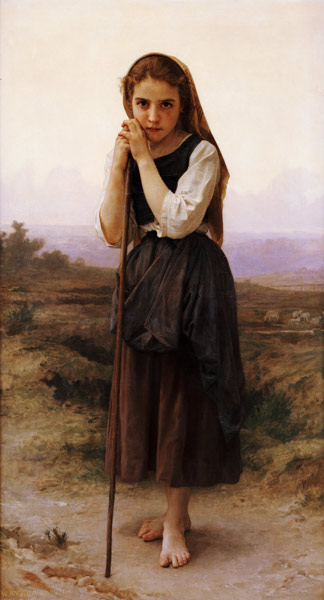 A Little Shepherdess de William Adolphe Bouguereau