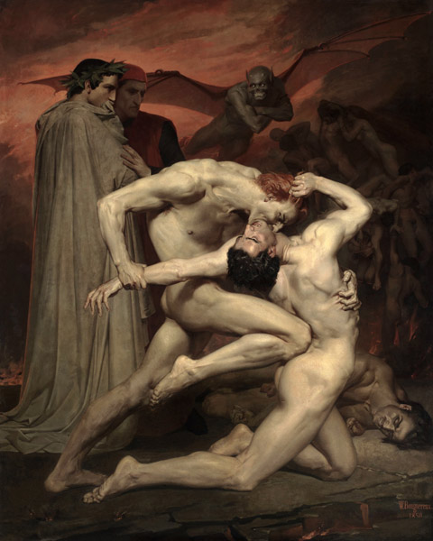 Dante y Virgilio en el infierno de William Adolphe Bouguereau