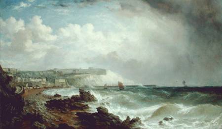 Ventnor, Isle of Wight, from the Beach, Approaching Squall de William Adolphus Knell