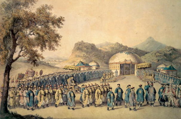 The Approach of the Emperor of China to his tent in Tartary to receive the British Ambassador, Georg de William Alexander