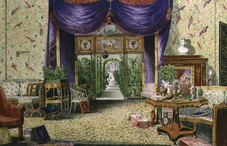The Interior of the Chinese Drawing Room, Middleton Park, Oxfordshire de William Alfred Delamotte