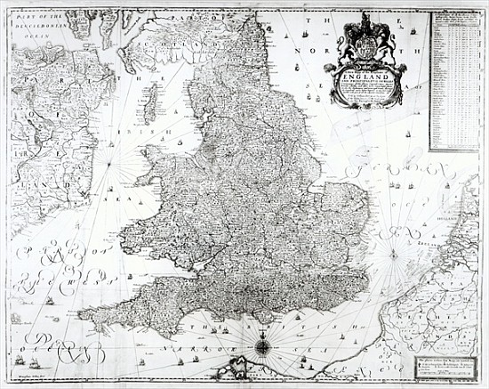 A New Map of the Kingdom of England and the Principalitie of Wales de William Berry