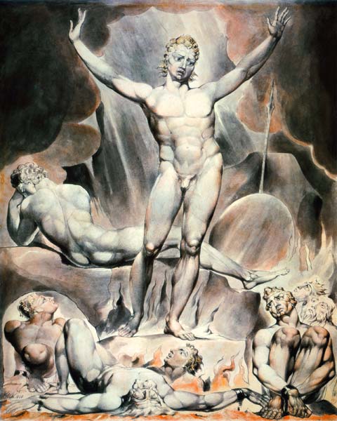 Satan Arousing the Rebel Angels de William Blake