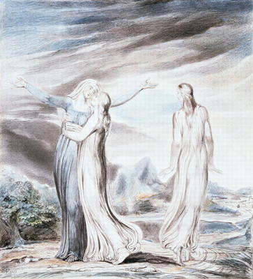 Ruth parting from Naomi, 1803 (wash, pencil, coloured chalk) de William Blake