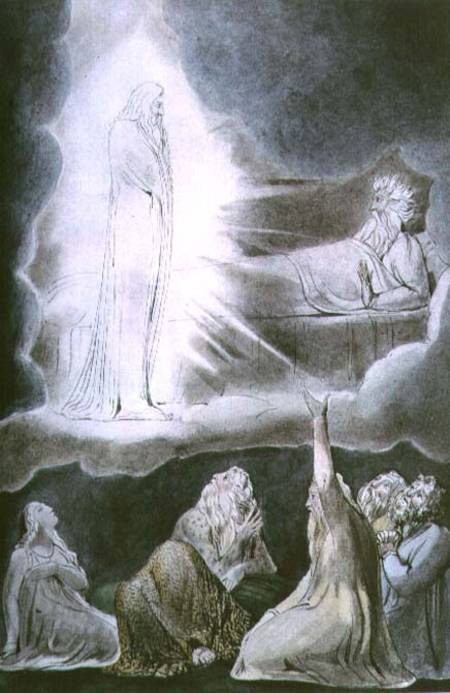 The Vision of Eliphaz, 1825 (pen, w/c and de William Blake