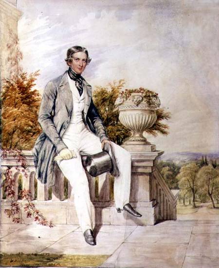Portrait of a Seated Gentleman on a Terrace de William Bootham