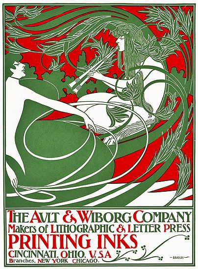 Art Nouveau poster depicting Pan de William Bradley
