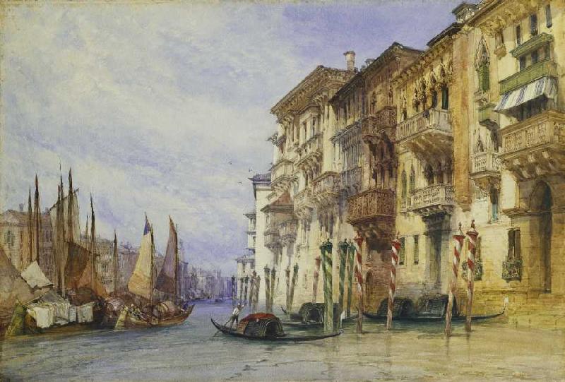 Am Eingang zum Canal Grande, Venedig de William Callow