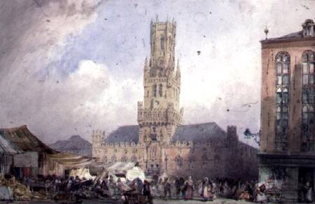 The Town Hall, Bruges de William Callow