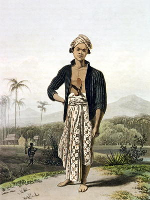 A Javan of the Lower Class, plate 2 from Vol. I of 'The History of Java' by Thomas Stamford Raffles de William Daniell
