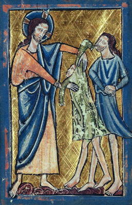 God Clothing Adam and Eve, from a Book of Hours (vellum) de William de Brailes