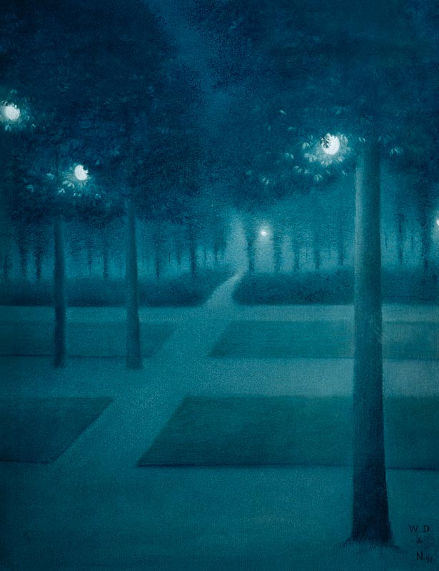 Nightly atmosphere in the Parc Royal in Brussels de William Degouve de Nuncques