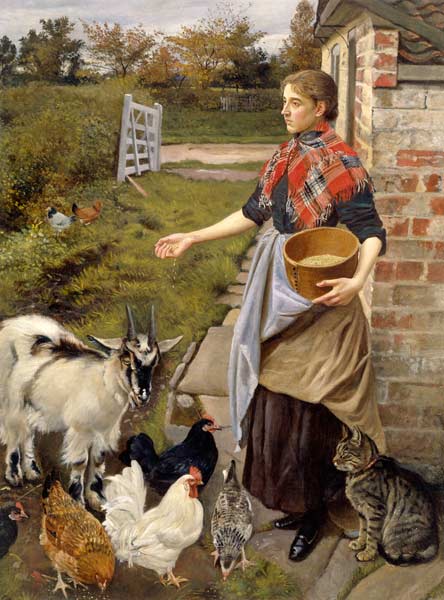 Feeding the Chickens de William Edward Millner