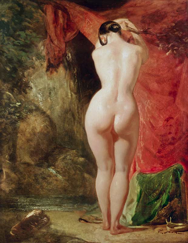 Diana standing by a waterfall (panel) de William Etty
