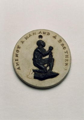 Wedgwood Slave Emancipation Society medallion, c.1787-90 (jasperware) de William Hackwood