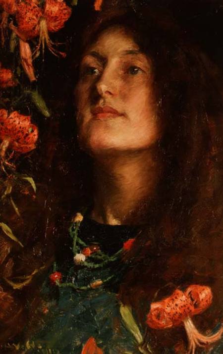 Portrait of Emily Hatherell, the artist's wife de William Hatherell