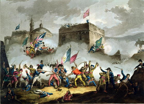 Defence of the breach at St. Jean d'Acre, May 8th 1799, from 'The Martial Achievements of Great Brit de William Heath