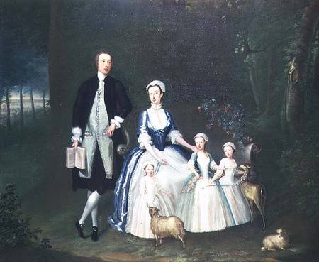 Baptist Noel, 4th Earl of Gainsborough and His Wife, Elizabeth, with their Children de William Henesy