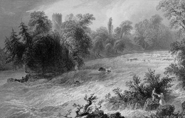 Castleconnell and Doonass Rapids, County Limerick, Ireland, from 'Scenery and Antiquities of Ireland de William Henry Bartlett