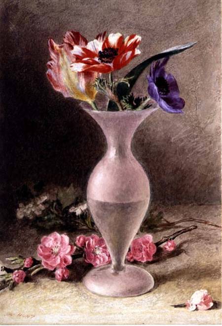 Glass vase and flowers de William Henry Hunt