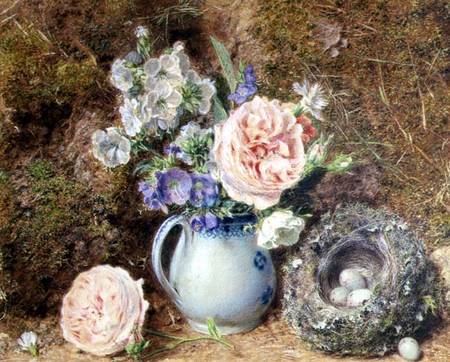 Still Life of Flowers and Nest de William Henry Hunt