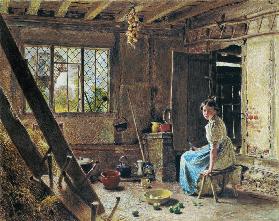 The Maid and the Magpie, A Cottage Interior at Shillington, Bedfordshire