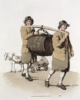 Brewers, from 'Costume of Great Britain' published by William Miller, 1805 (colour litho) de William Henry Pyne