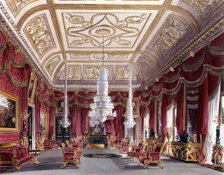 The Crimson Drawing Room, Carlton House from Pyne's 'Royal Residences' de William Henry Pyne