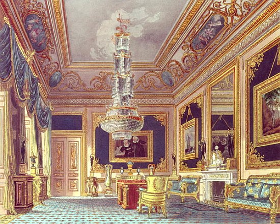 The Blue Velvet Room, Carlton House from Pyne''s ''Royal Residences'' de William Henry Pyne