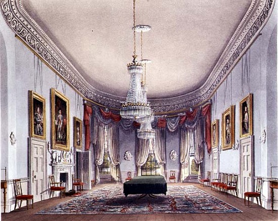 The Dining Room, Frogmore from Pyne''s ''Royal Residences'' de William Henry Pyne