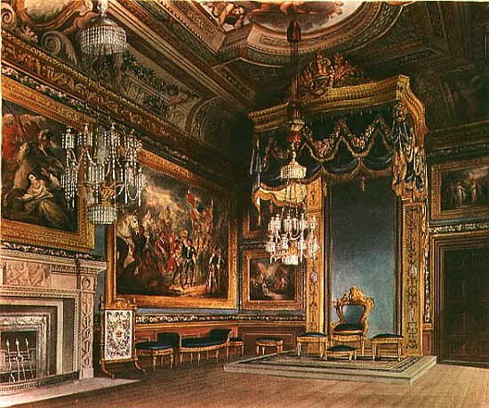 The King''s Audience Chamber, Windsor Castle from Pyne''s ''Royal Residences'' de William Henry Pyne