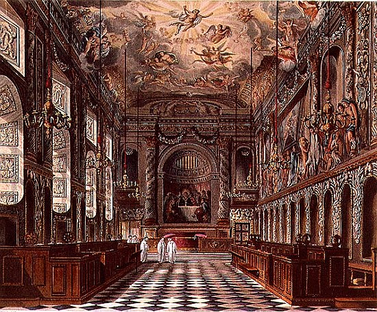 The Royal Chapel, Windsor Castle from Pyne''s ''Royal Residences'' de William Henry Pyne