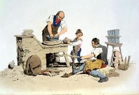 Potters, from 'Costume of Great Britain', published by William Miller, 1805 (colour litho)