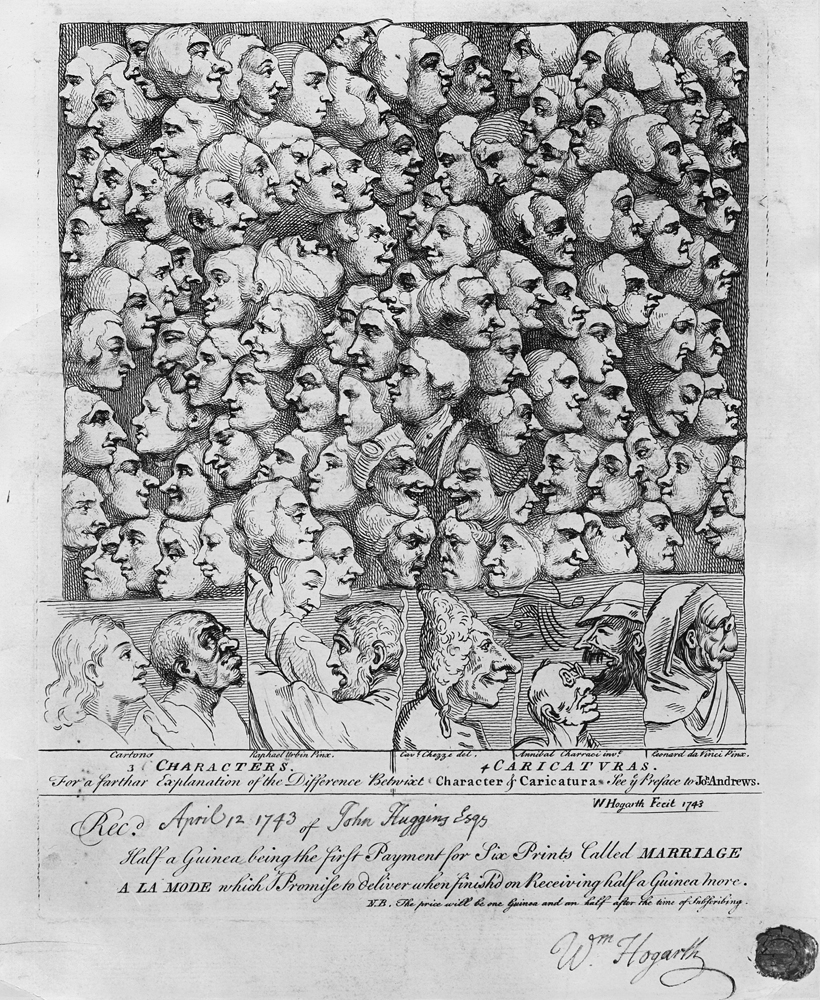 Characters and Caricatures, published in April 1743 de William Hogarth